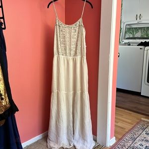 French Connection Cream colored spaghetti strap summer dress.